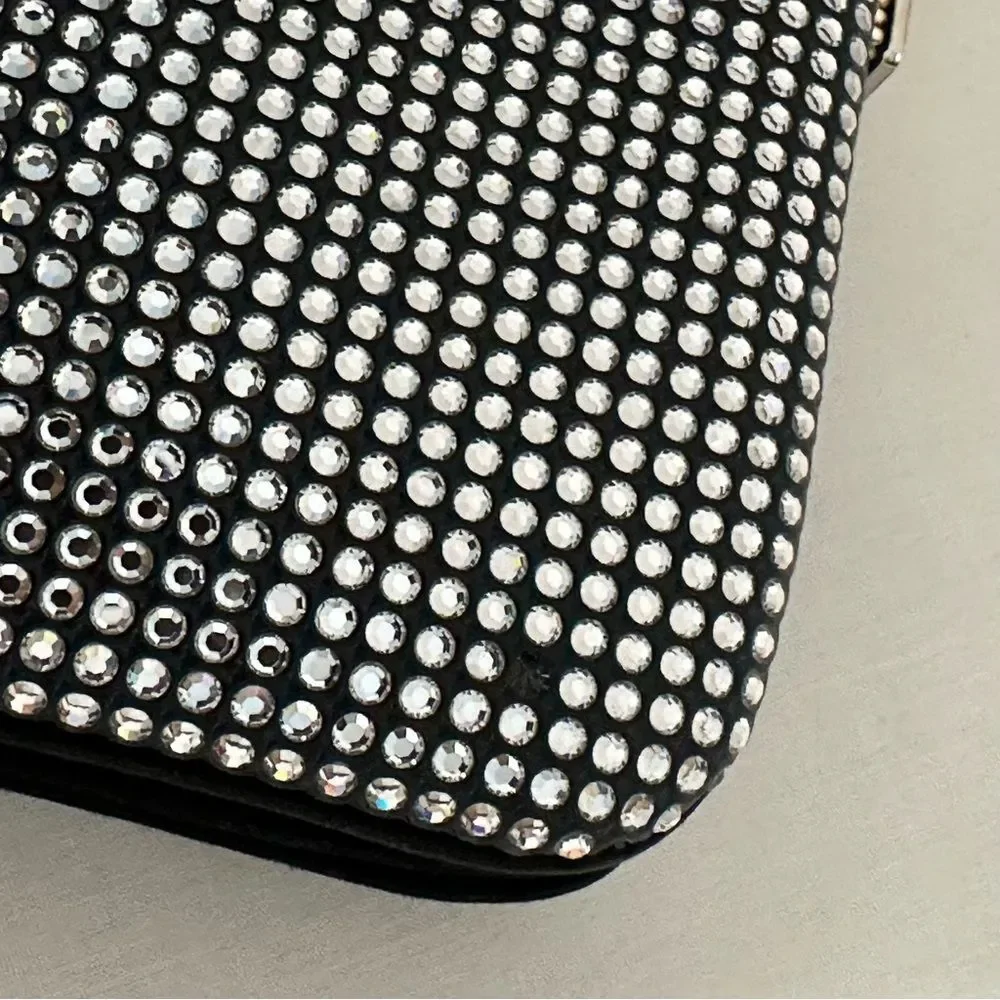 Judith Leiber Swarovski Crystal Evening Bag Clutch with Chain Mirror Comb Glam - Picture 13 of 16
